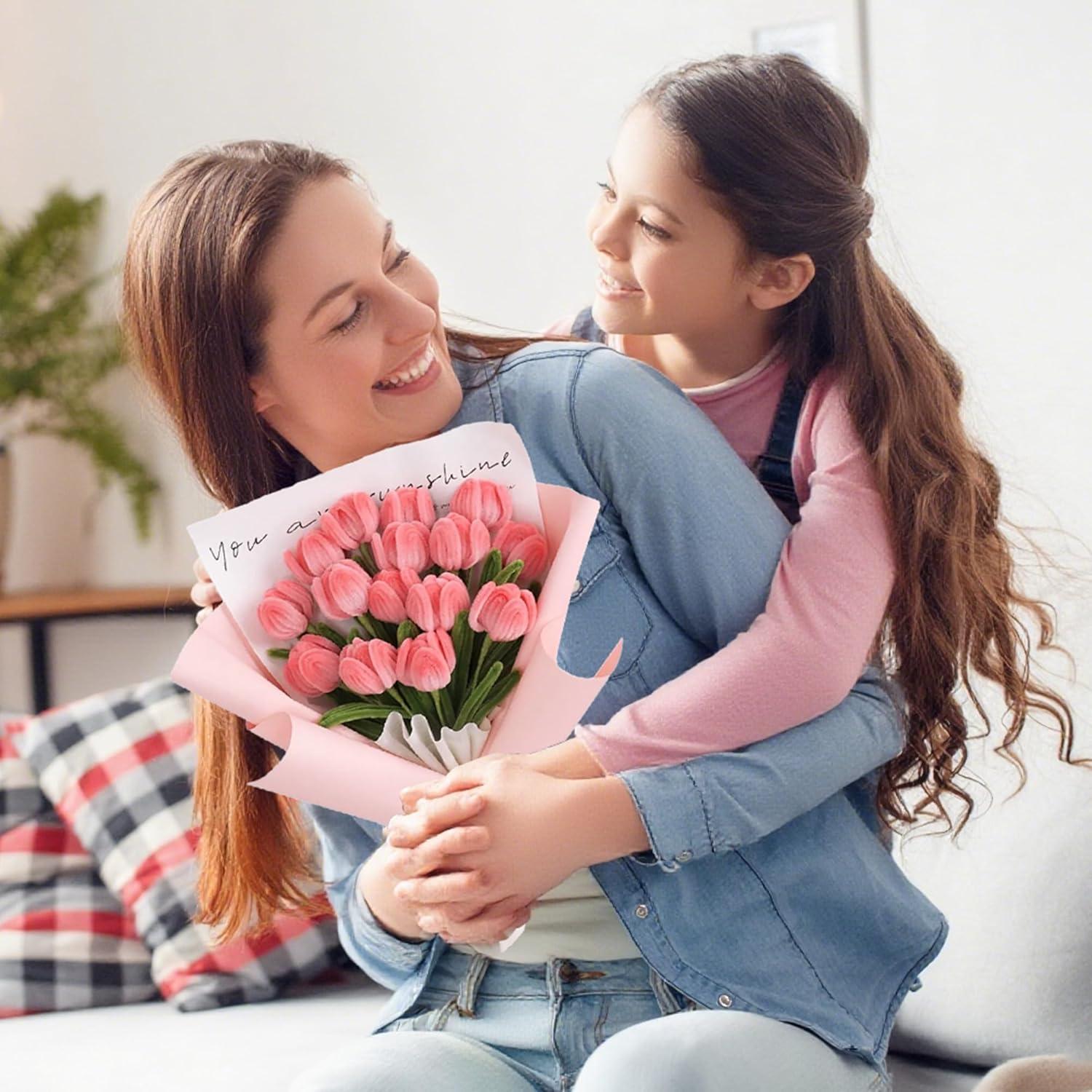 Kit de Manualidades de Flores Muyuguit 400 Pcs Chenille