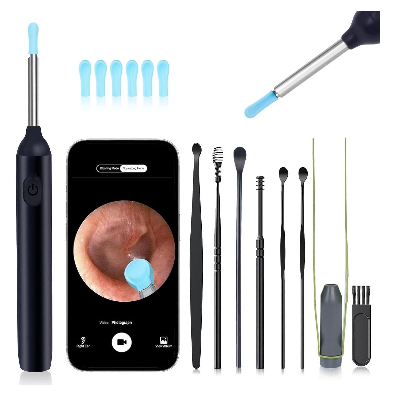 Kit de Eliminación de Cerumen Herolland con Cámara 7 Piezas