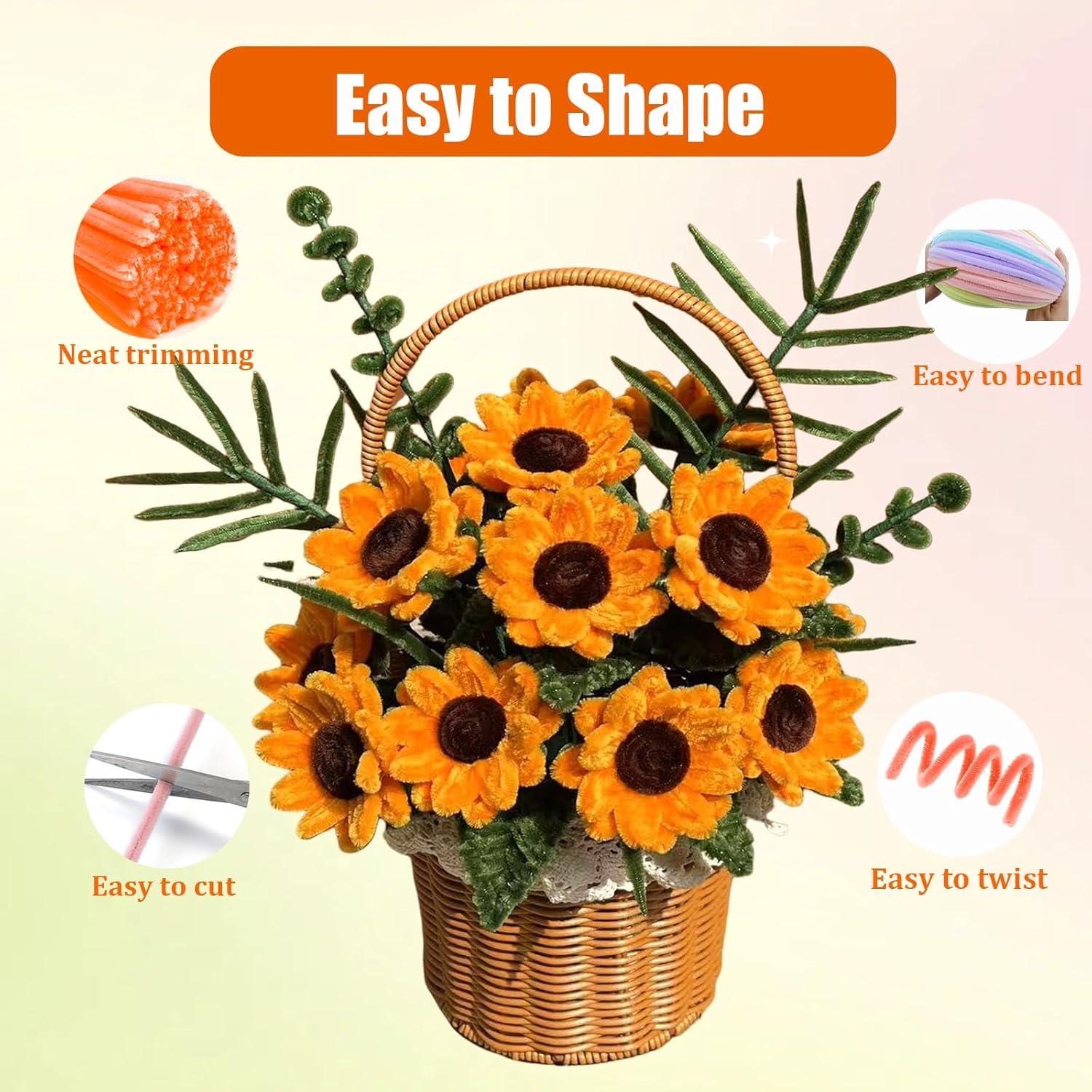 Juego de 400 Limpiapipas Girasol LansinLife para Manualidades