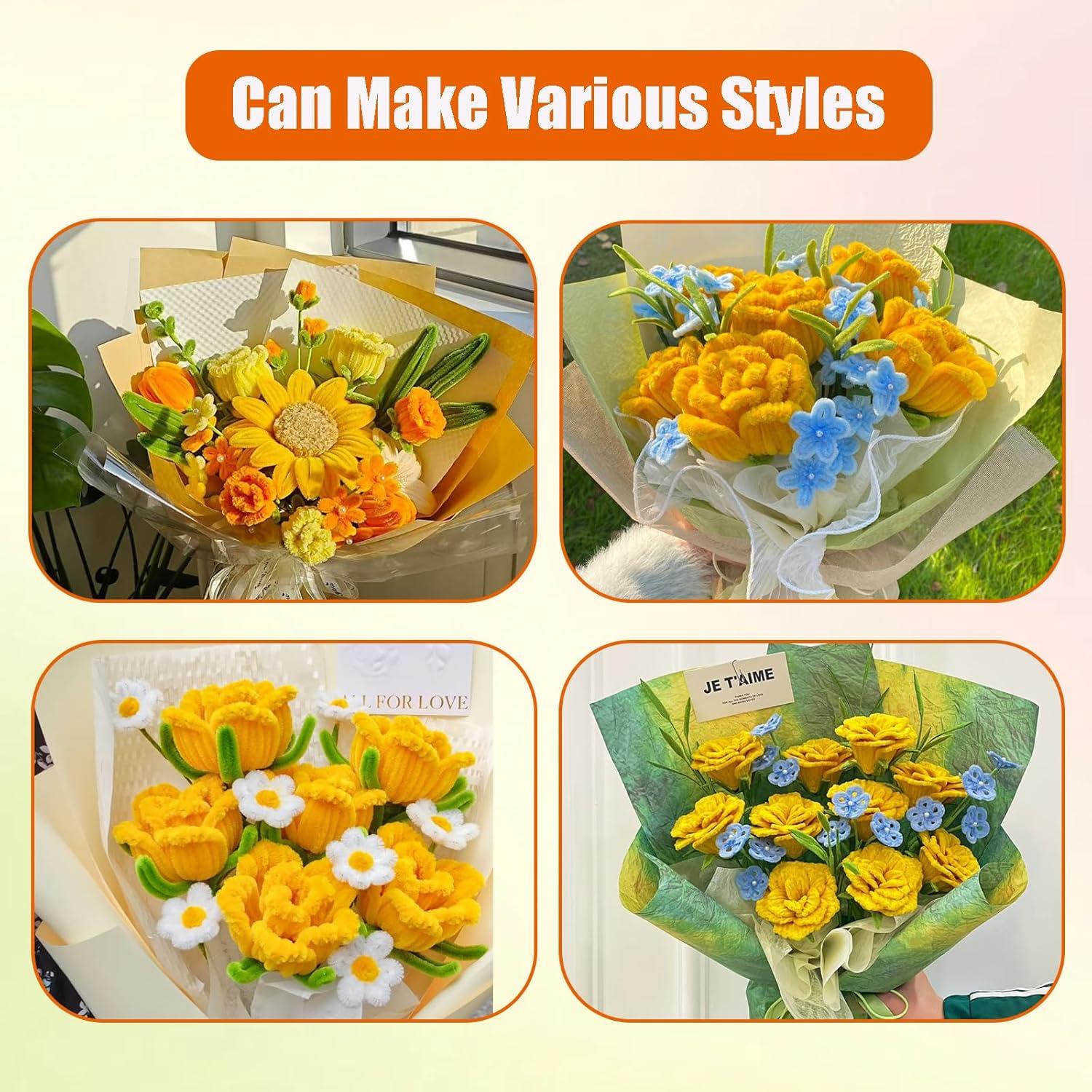 Juego de 400 Limpiapipas Girasol LansinLife para Manualidades