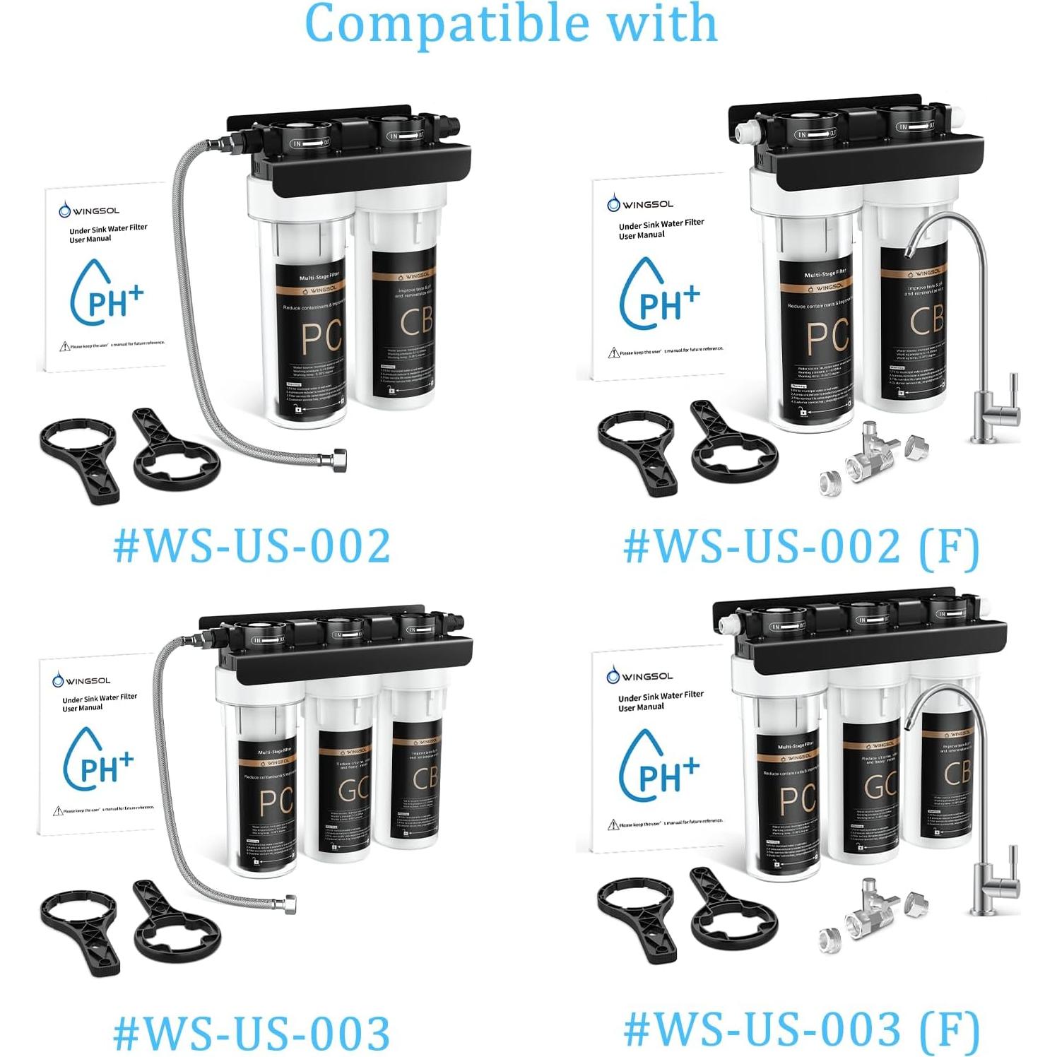 Filtro de Agua Bajo Fregadero WINGSOL WS-US-002/003, 10x Duradero