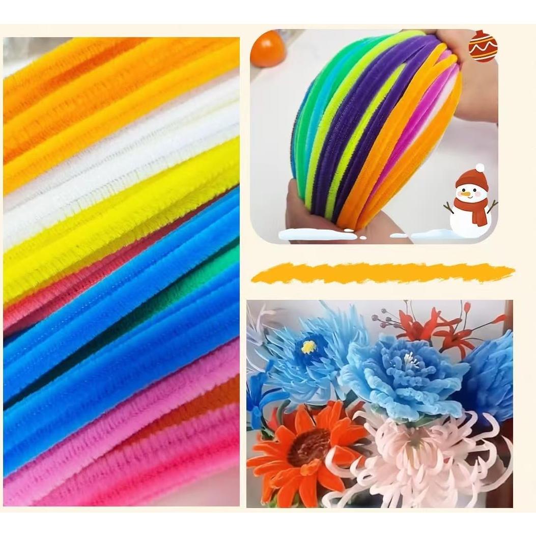 200 Limpiapipas Multicolores para Manualidades DIY 30 cm