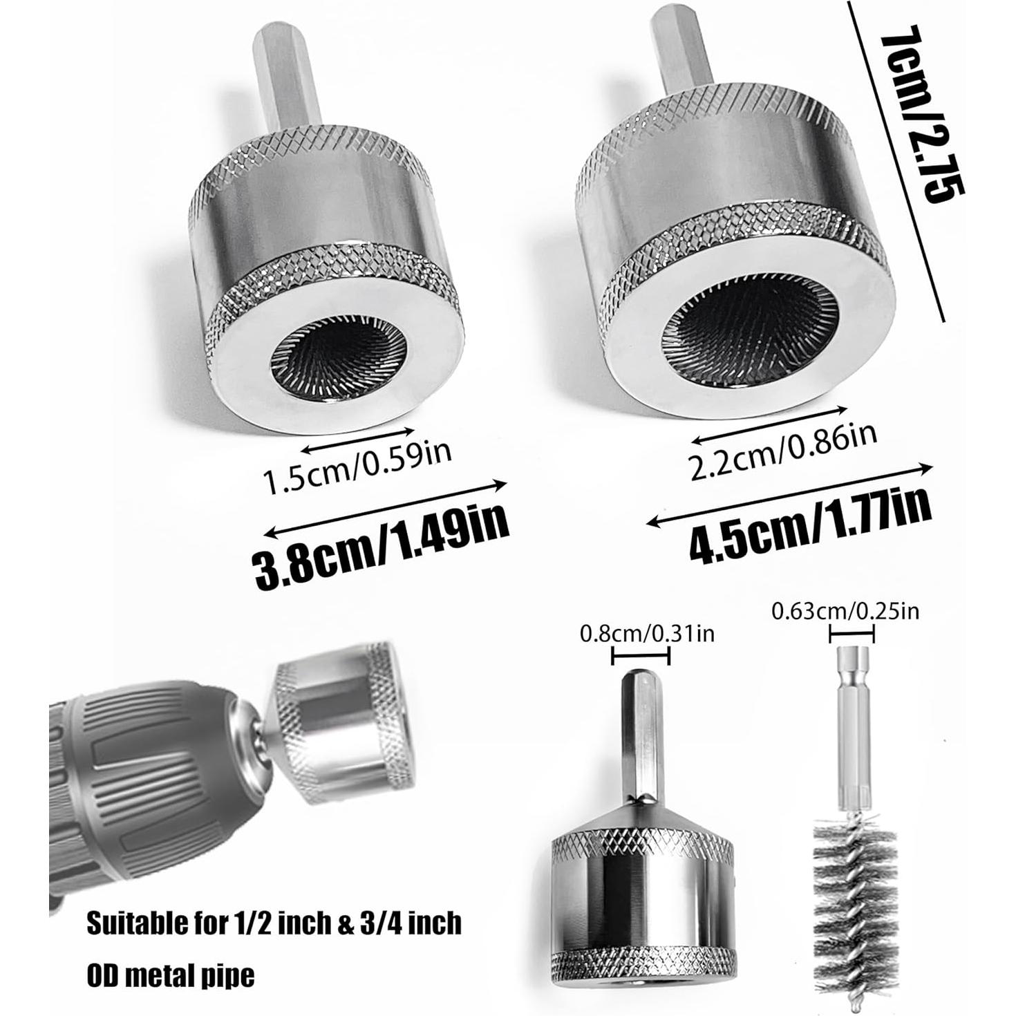Juego de limpiadores de tuberías de cobre Tutuone 1/2 y 3/4"