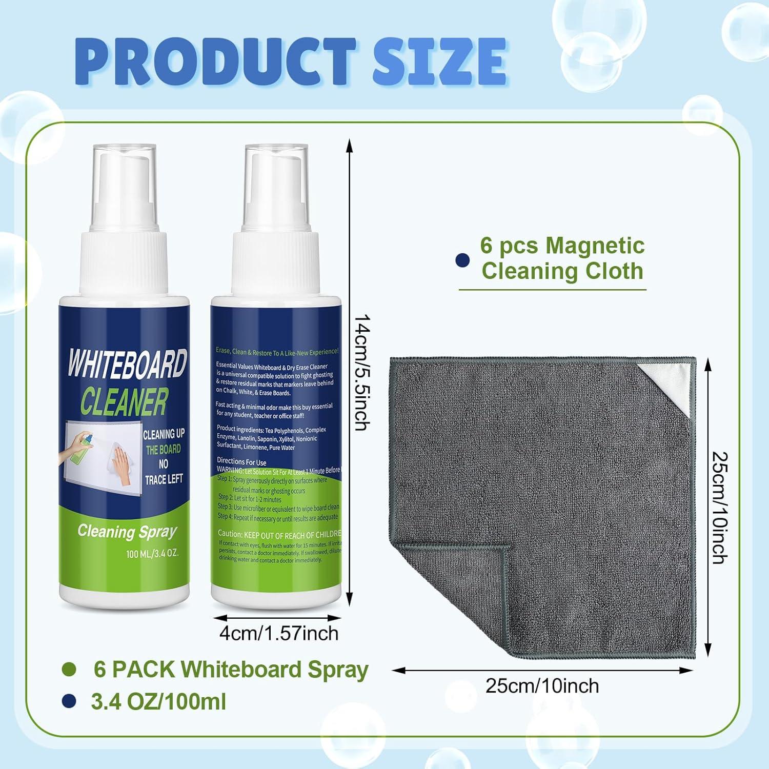 Limpiador de Pizarra Blanca Fuyoooo 100 ml x 12 Pcs con Paño