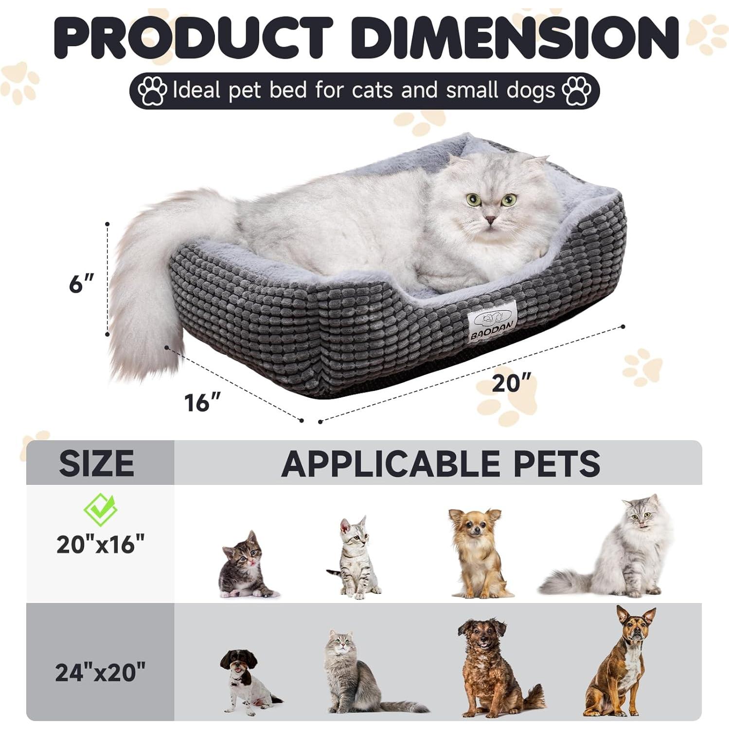 Cama Pequeña para Perros y Gatos Baodan - Suave y Antideslizante