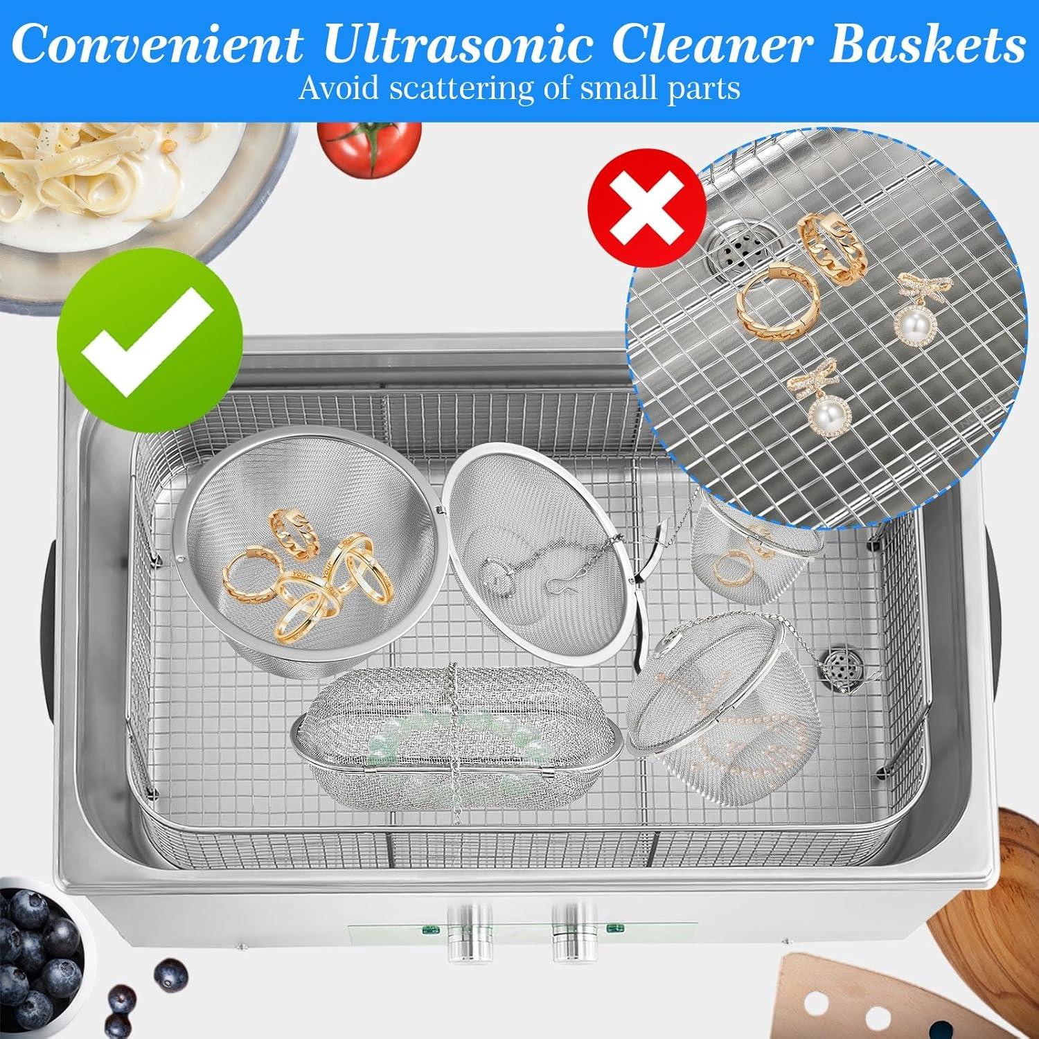 Cestas de Limpieza Ultrasónica Akamino - 6 Piezas Acero Inoxidable