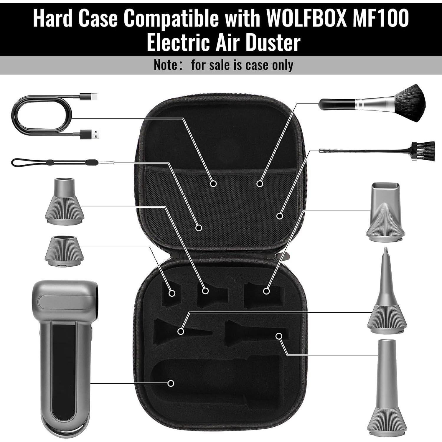 Funda de Viaje YouKnow para Soplador MF100 - Organizador Negro