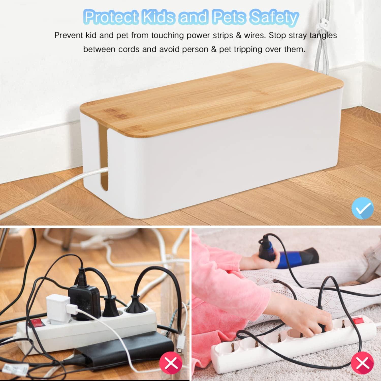 Caja de Gestión de Cables One Sheep Set 2 Bambú Grande y Mediano