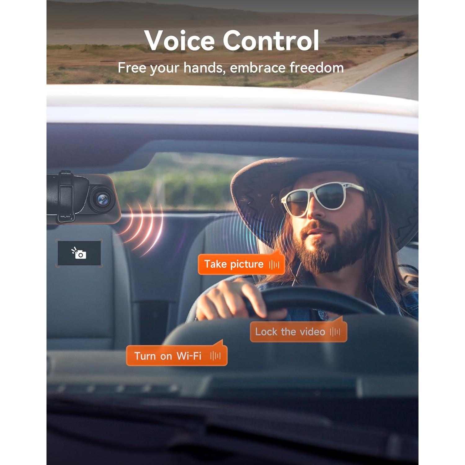 Cámara de Salpicadero WOLFBOX G850 4K con Soporte OEM
