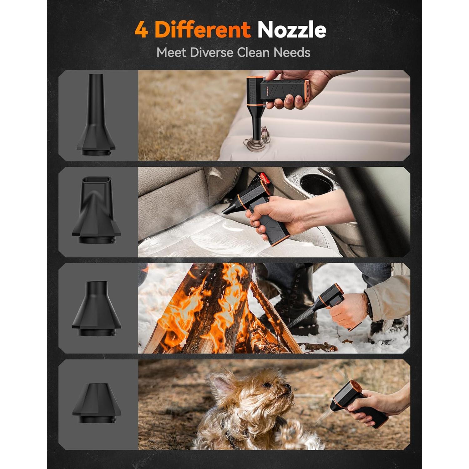 Arrancador de Batería WOLFBOX 4000A 24000mAh + Soplador 110000RPM