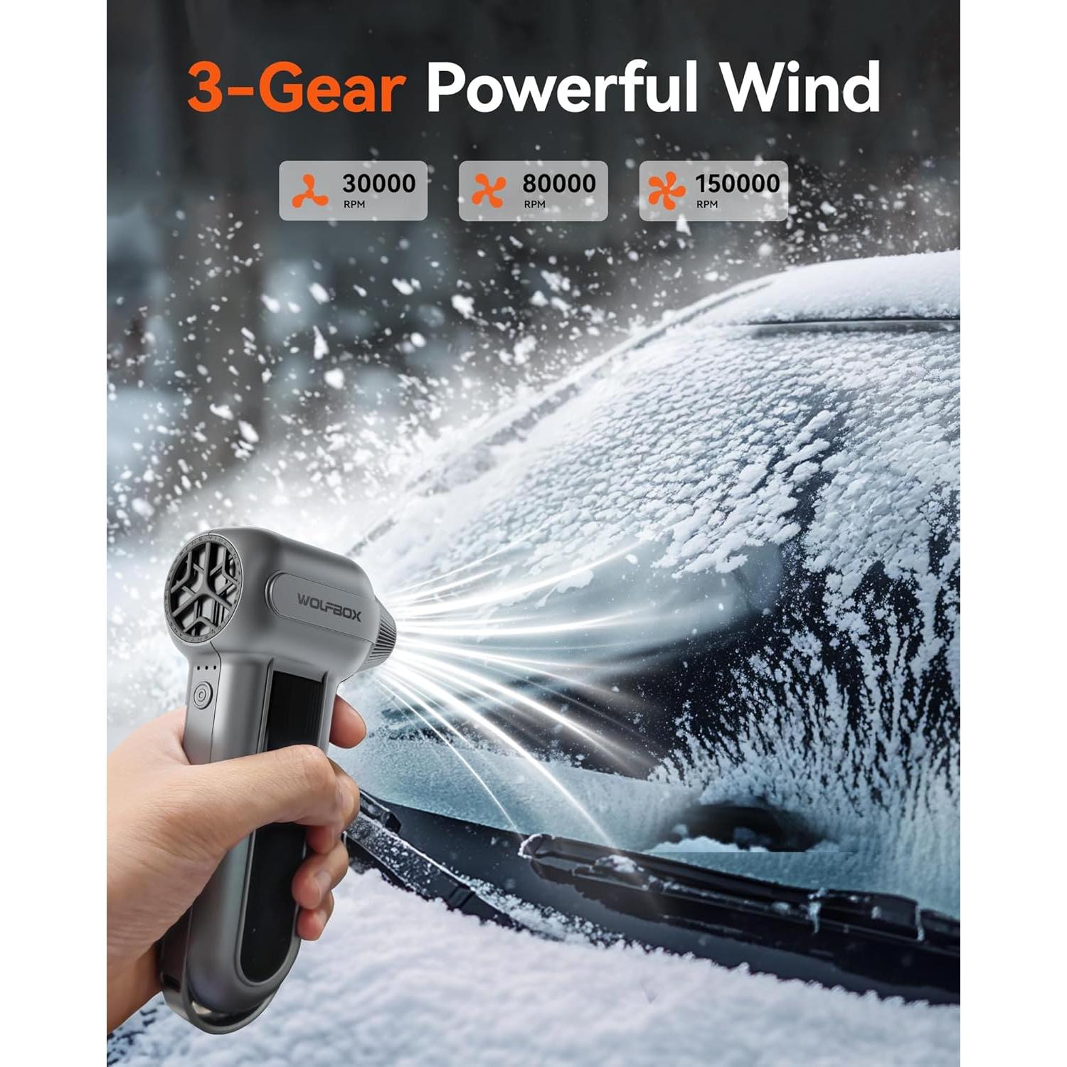 Soplador de Aire Eléctrico WOLFBOX MF100 150000RPM + Arrancador 4000A