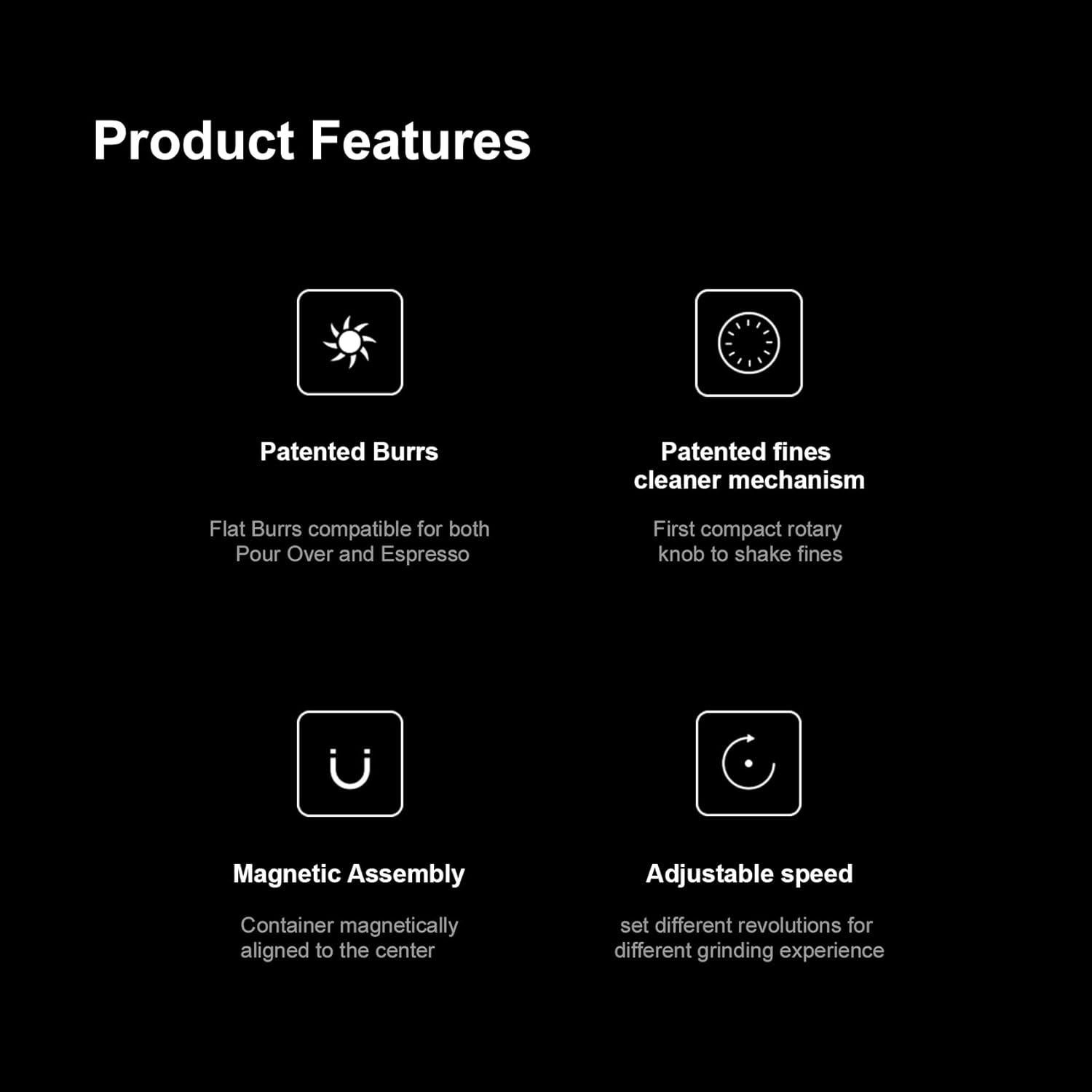 Molinillo de Café Eléctrico TIMEMORE Escultor 064S Negro