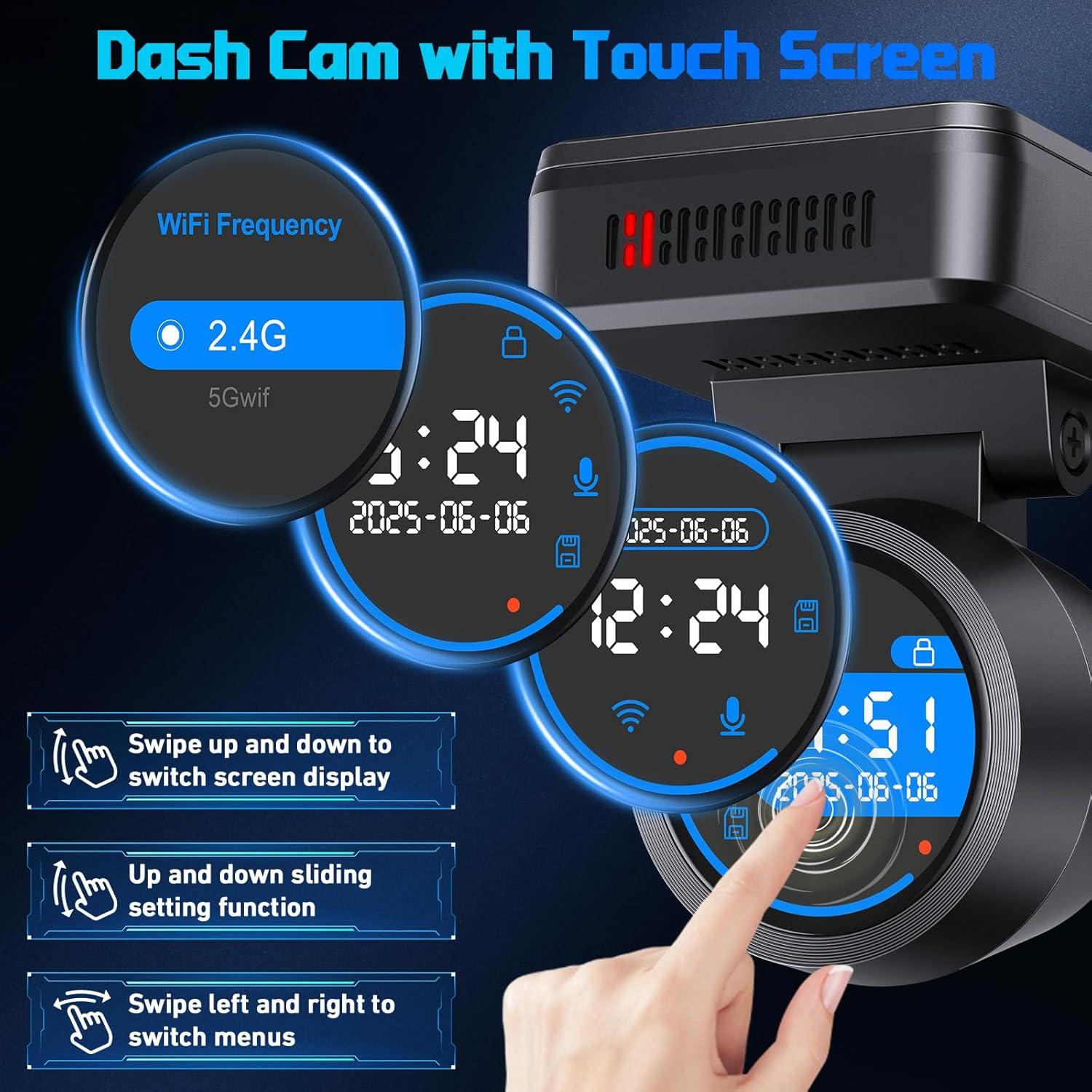 Cámara Dash Frontal 4K SsonTong con Pantalla Táctil 1.2"