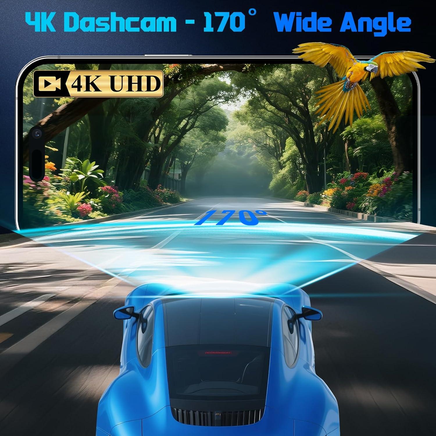 Cámara Dash Frontal 4K SsonTong con Pantalla Táctil 1.2"