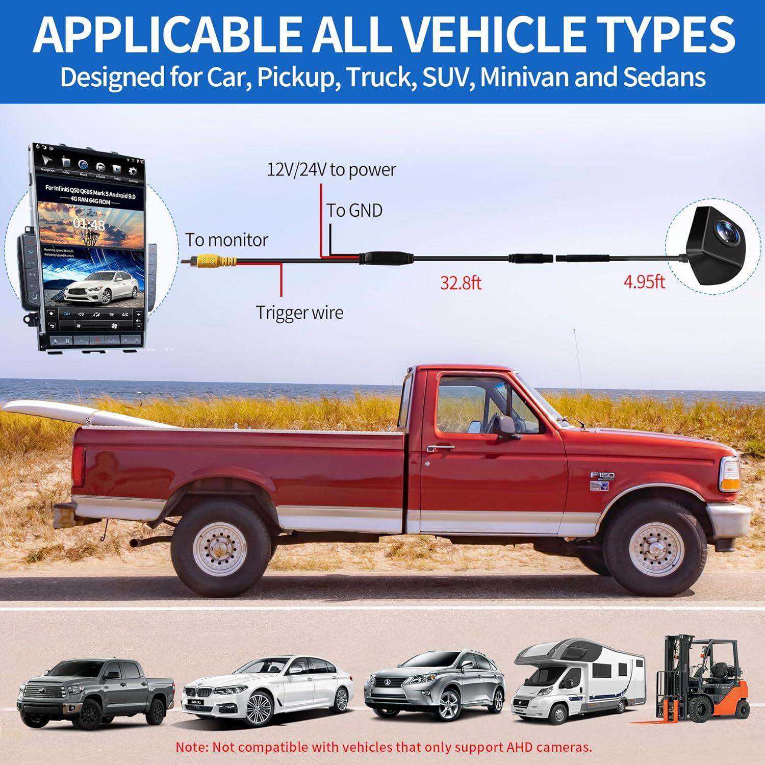 Cámara de Reversa AUCARAUTO K21 HD 720P 170° Impermeable