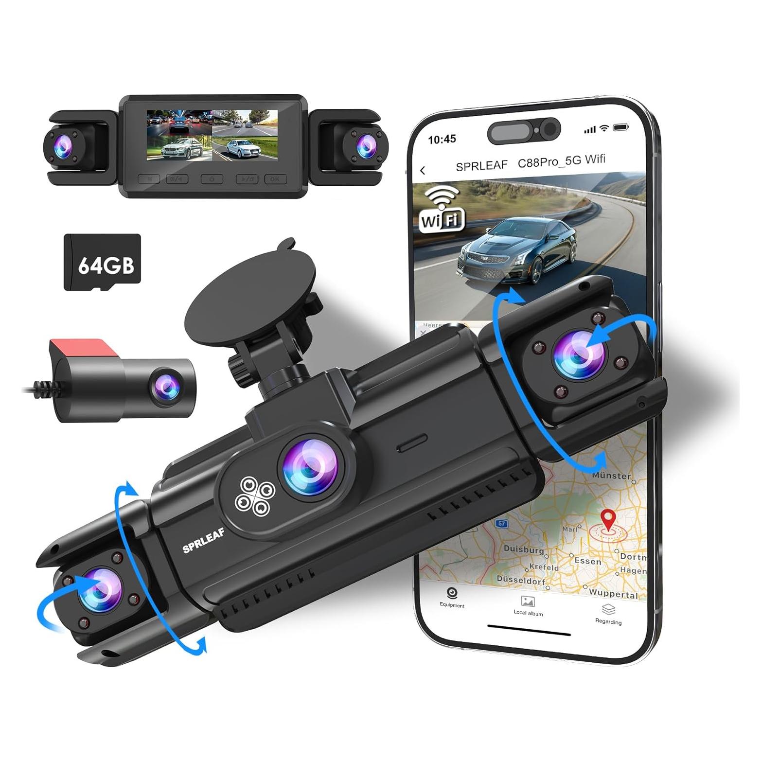 Cámara Dash Sprleaf C88-Pro 4 Canales Full HD 1080P 360°