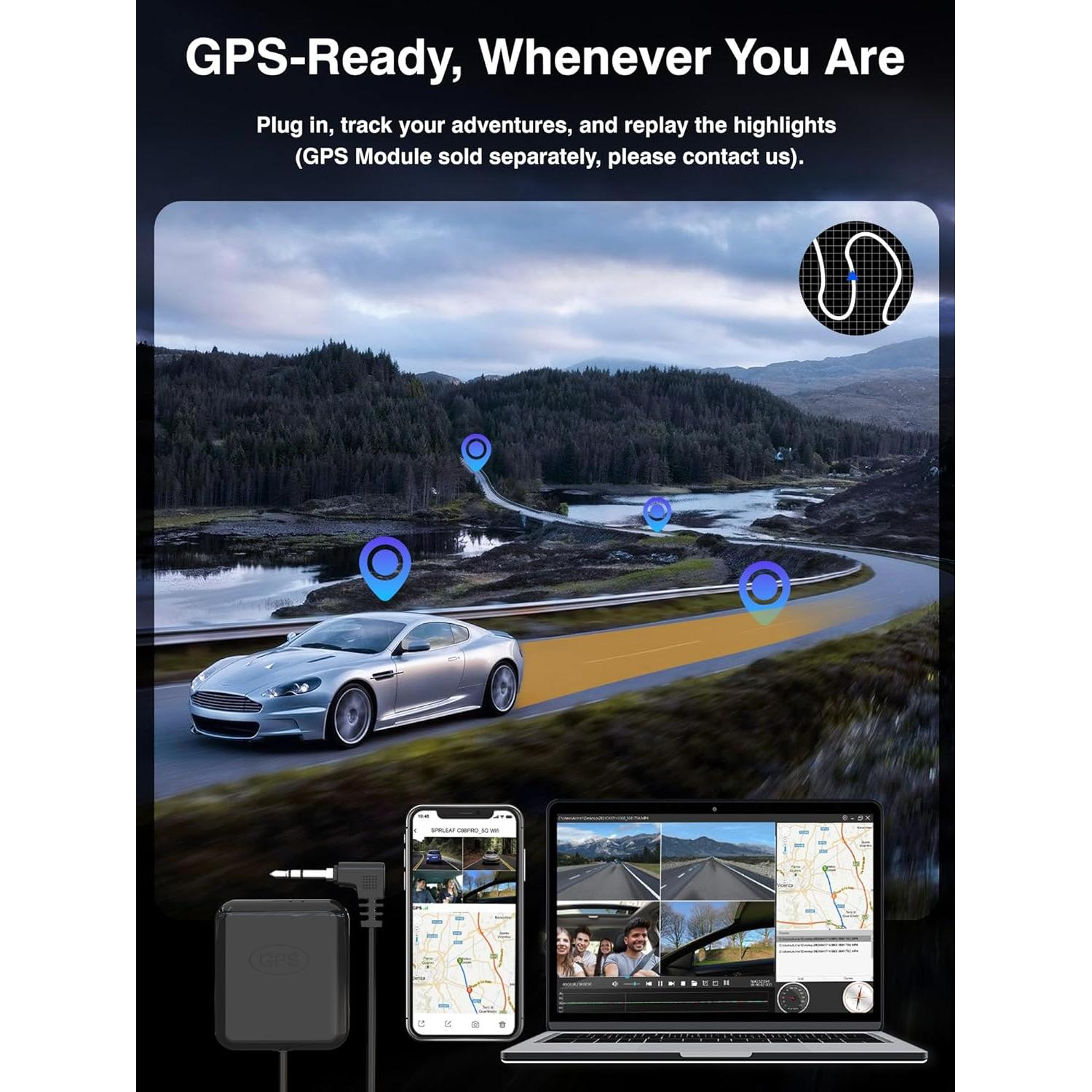 Cámara Dash Sprleaf C88-Pro 4 Canales Full HD 1080P 360°