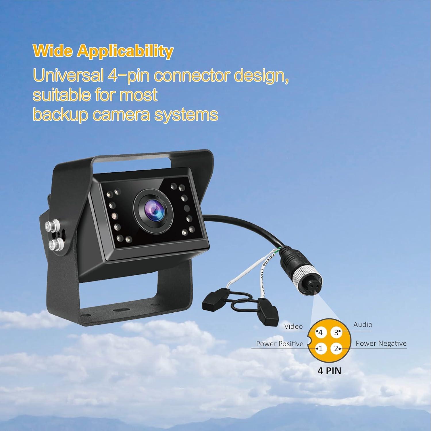 Cámara de Respaldo HD VECLESUS VC4 con Conector Universal 4 Pines