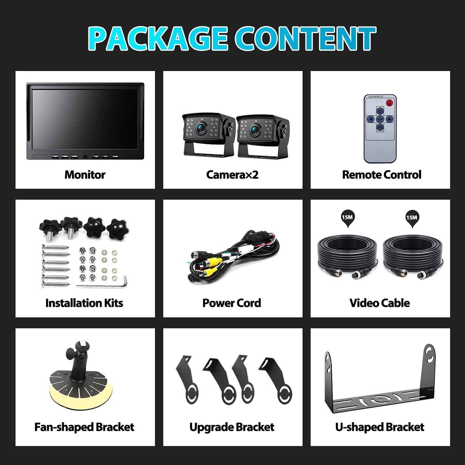 Sistema de Cámara de Respaldo Fookoo HD 10" con Grabación