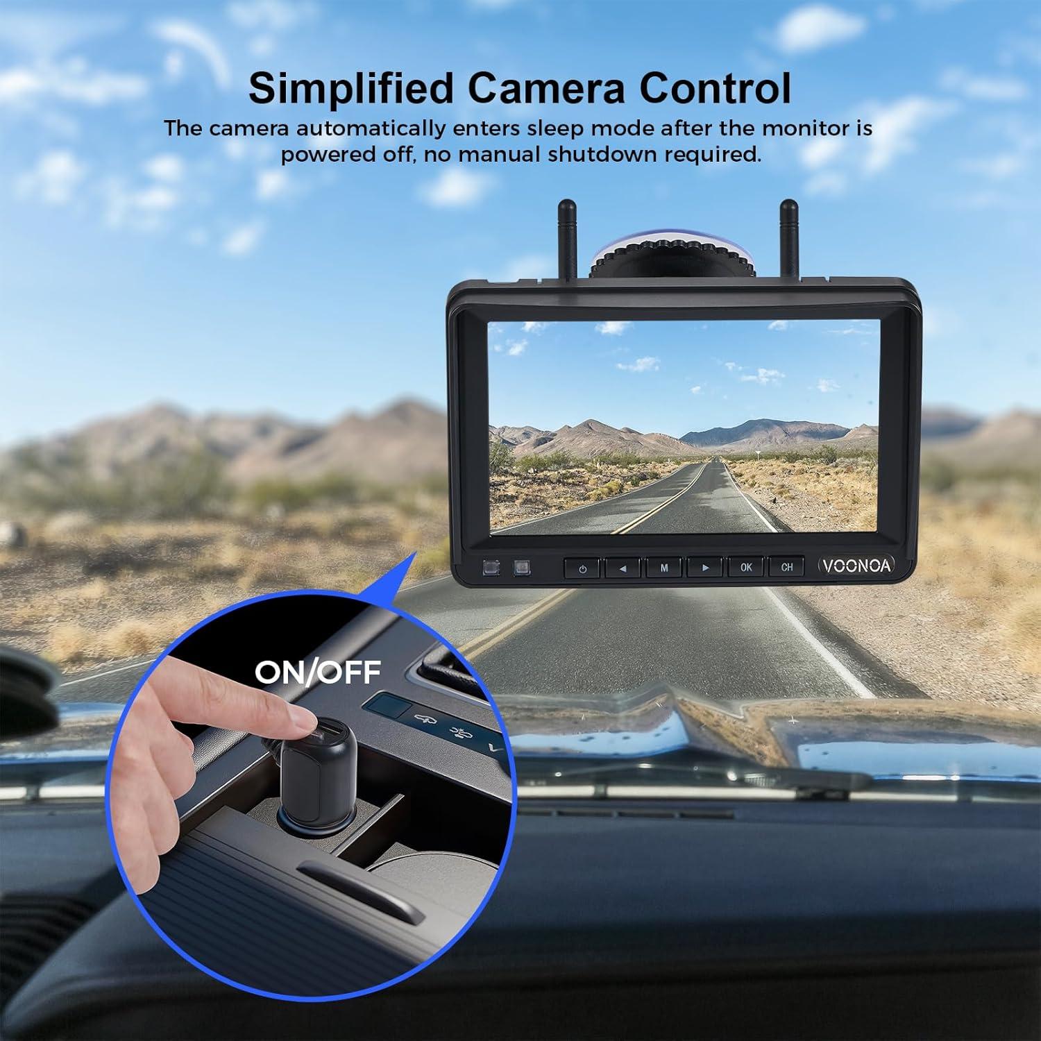 Cámara de Respaldo Inalámbrica VOONOA 1080P con Monitor 7"