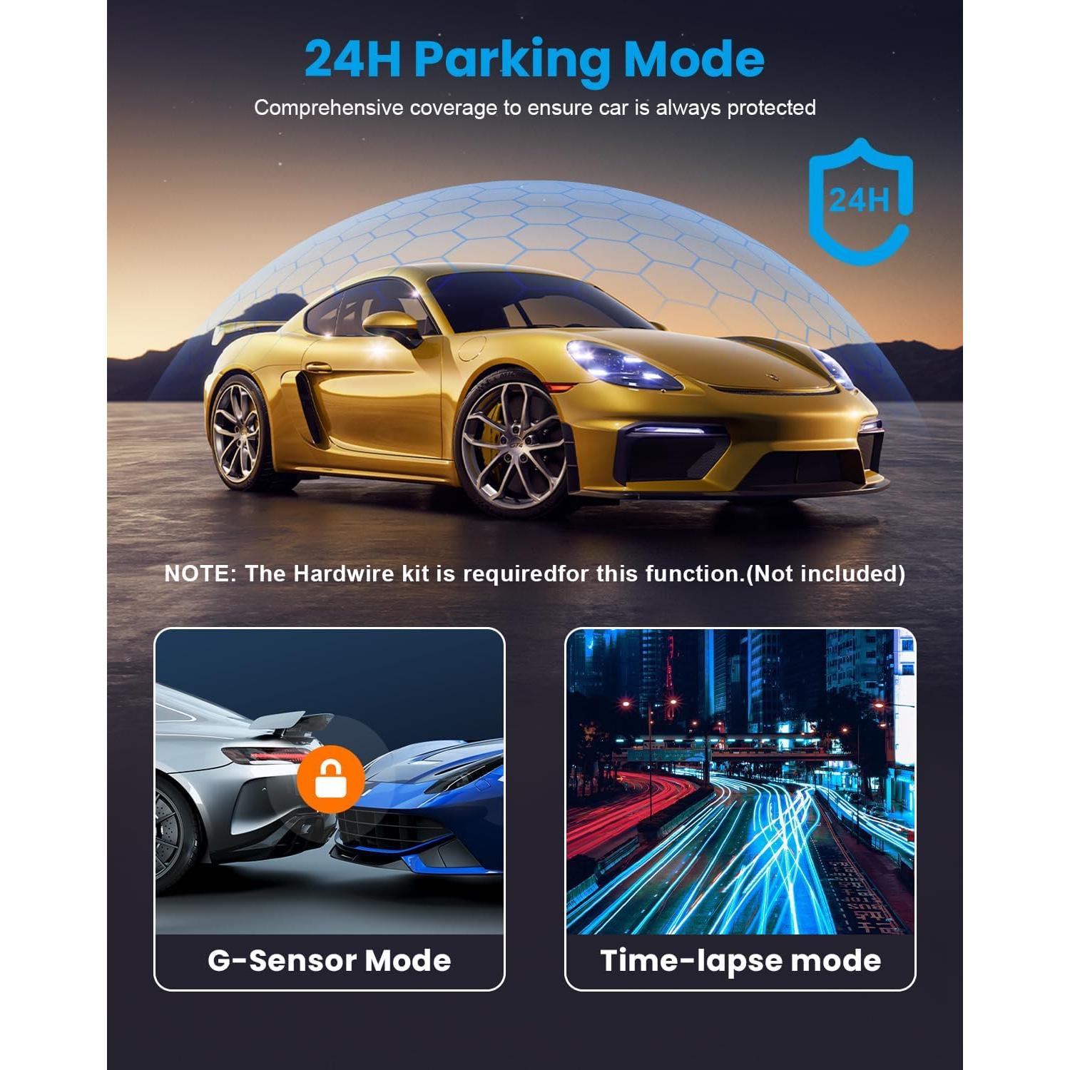 Cámara Dash 4K Frontal V30 - Ultra HD, Wi-Fi, G-Sensor