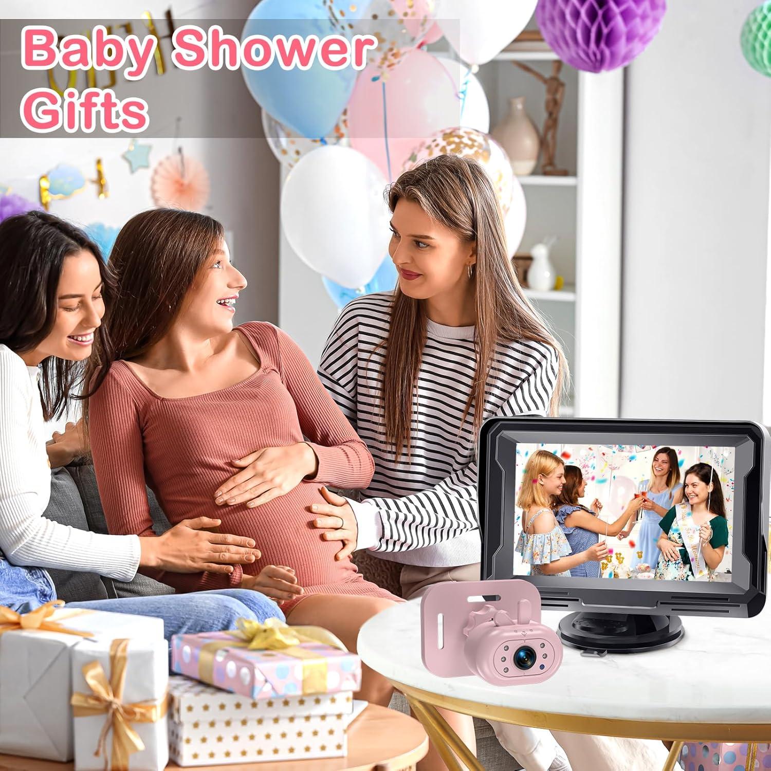 Cámara de Auto para Bebés AMTIFO Rosa 1080P HD con Visión Nocturna