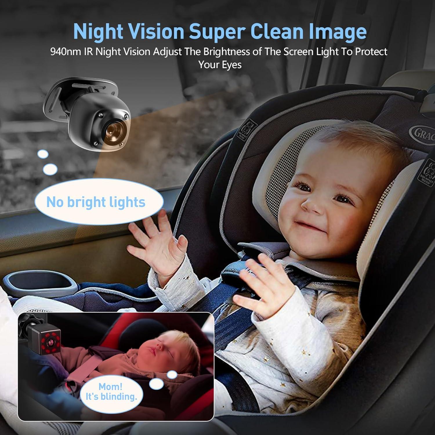 Cámara para Bebés USB Automóvil BM200 con Visión Nocturna