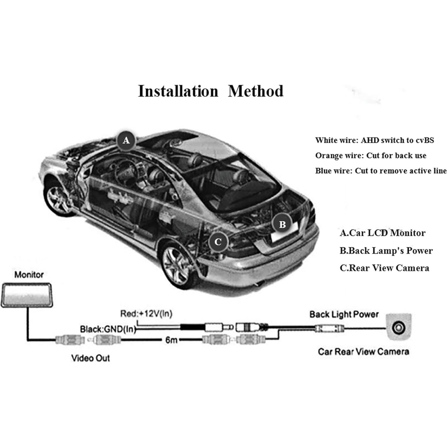 Cámara de Respaldo X HD 170° Impermeable IP68 Visión Nocturna