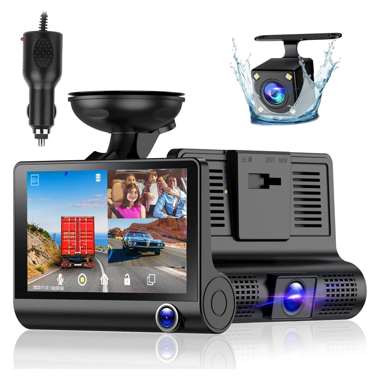 Cámara de tablero 3 canales TeqHome 1296P FHD con WDR