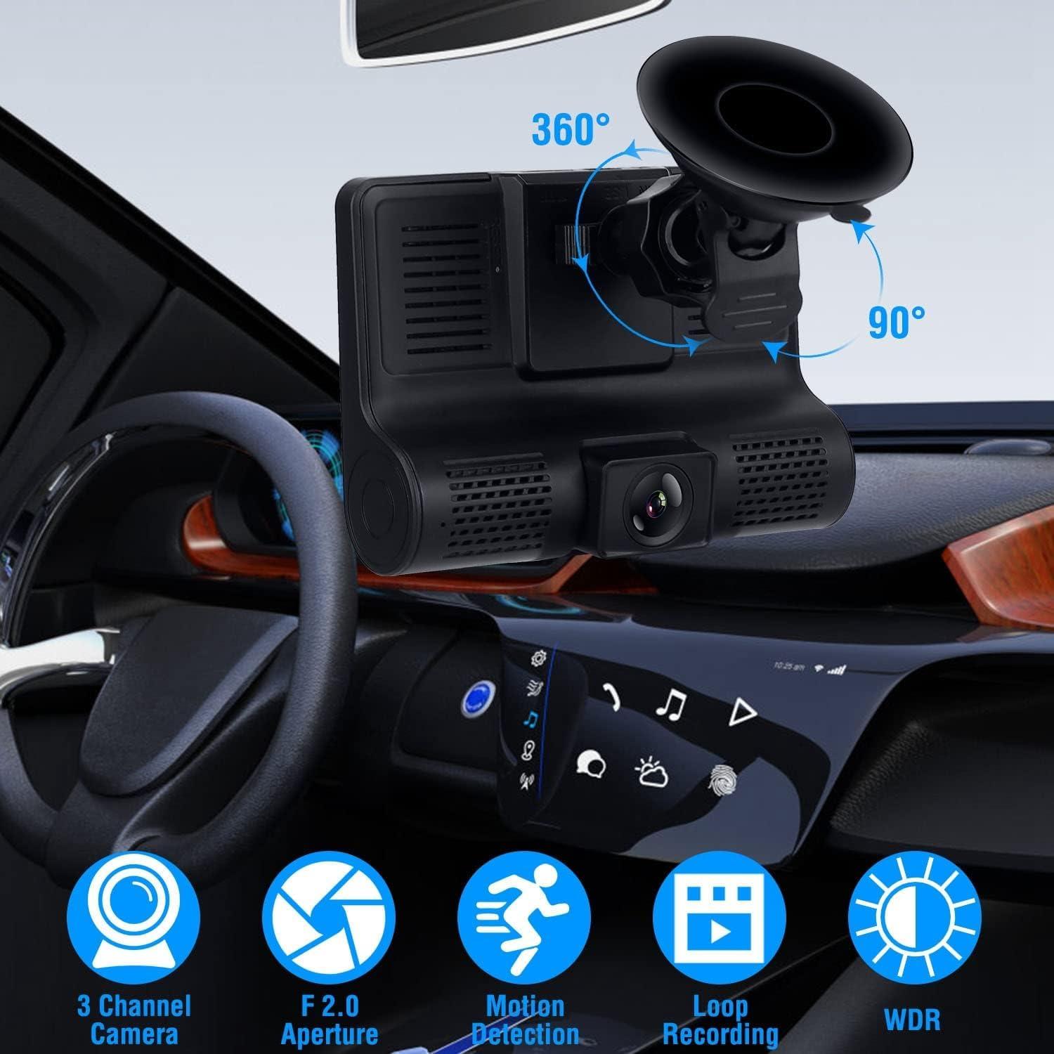 Cámara de tablero 3 canales TeqHome 1296P FHD con WDR