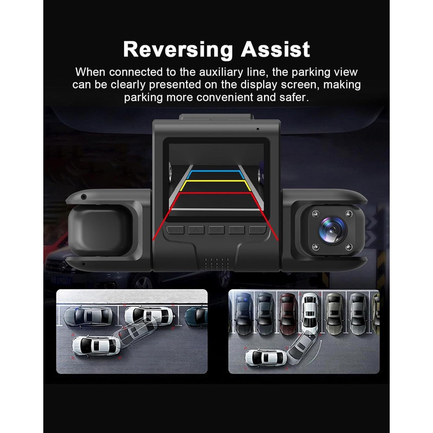 Cámara Dash 4 en 1 TIISIFANG 1080P Full HD con 64GB