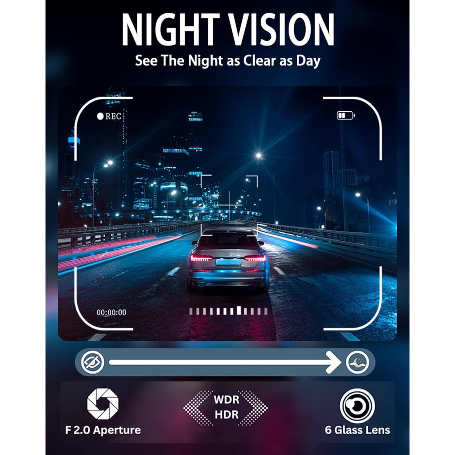 Cámara Dash 4 en 1 TIISIFANG 1080P Full HD con 64GB