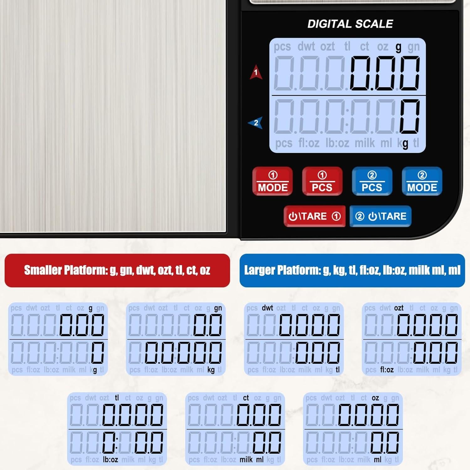Escala de Cocina Digital Diyife Doble Plataforma 10kg/500g