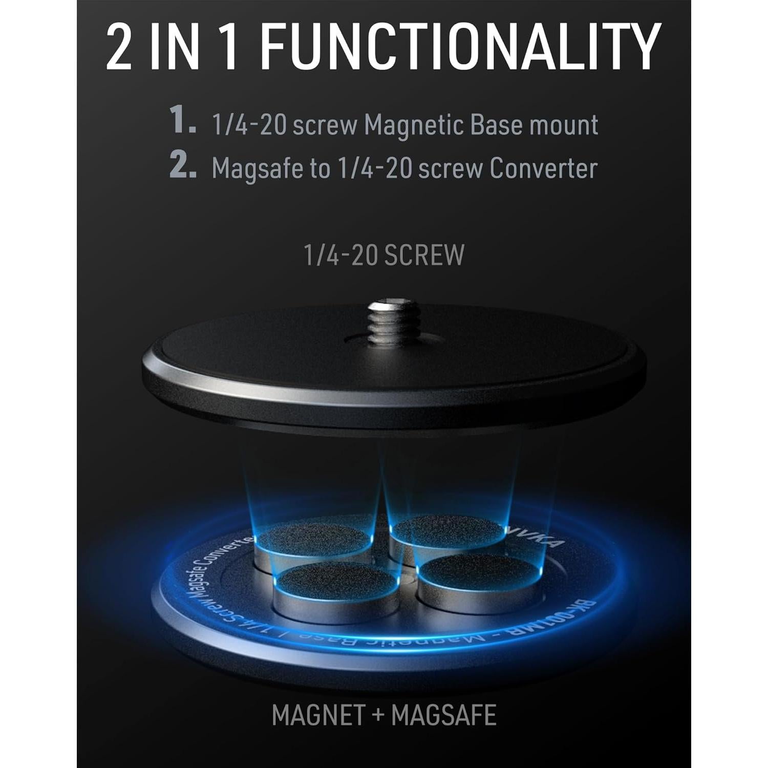 Soporte Magnético para Cámara de Acción MOSENVKA 1/4" Aluminio