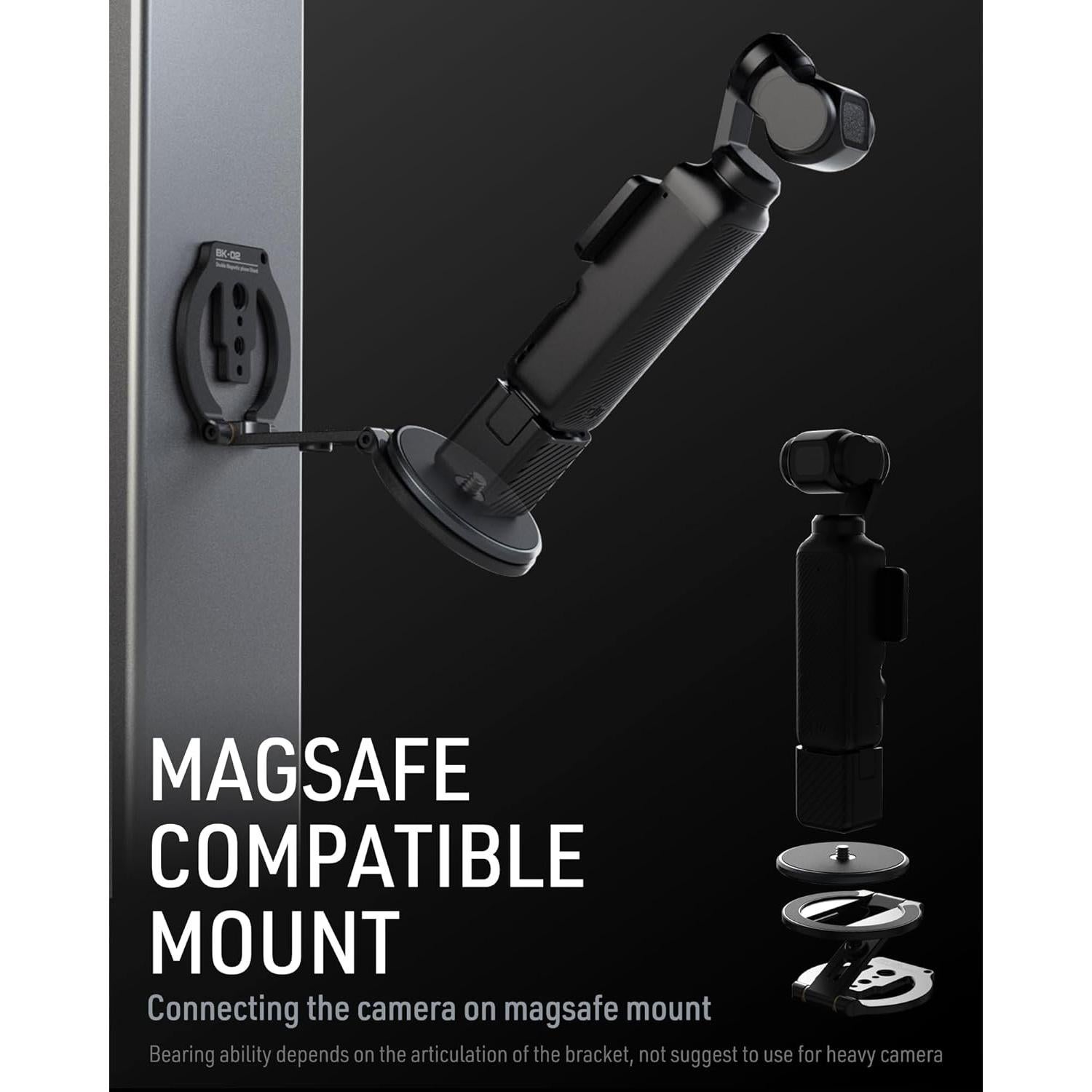 Soporte Magnético para Cámara de Acción MOSENVKA 1/4" Aluminio