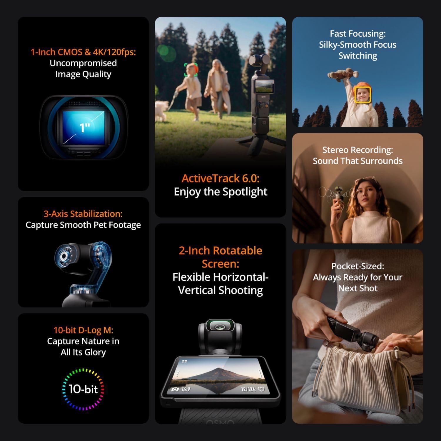 Cámara Gimbal DJI Osmo Pocket 3 Combo Creador 4K 120fps