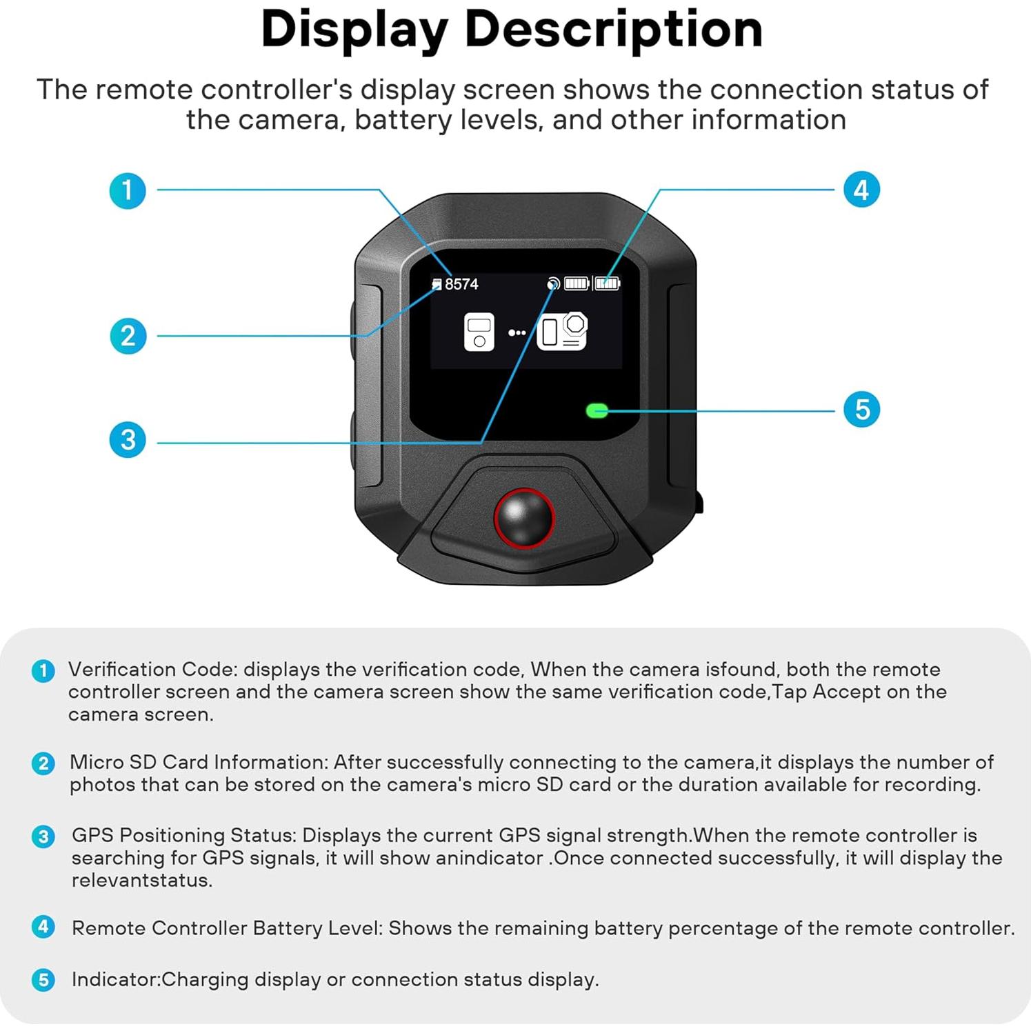 Control Remoto GPS Inalámbrico STARTRC para DJI Osmo Action 5/4