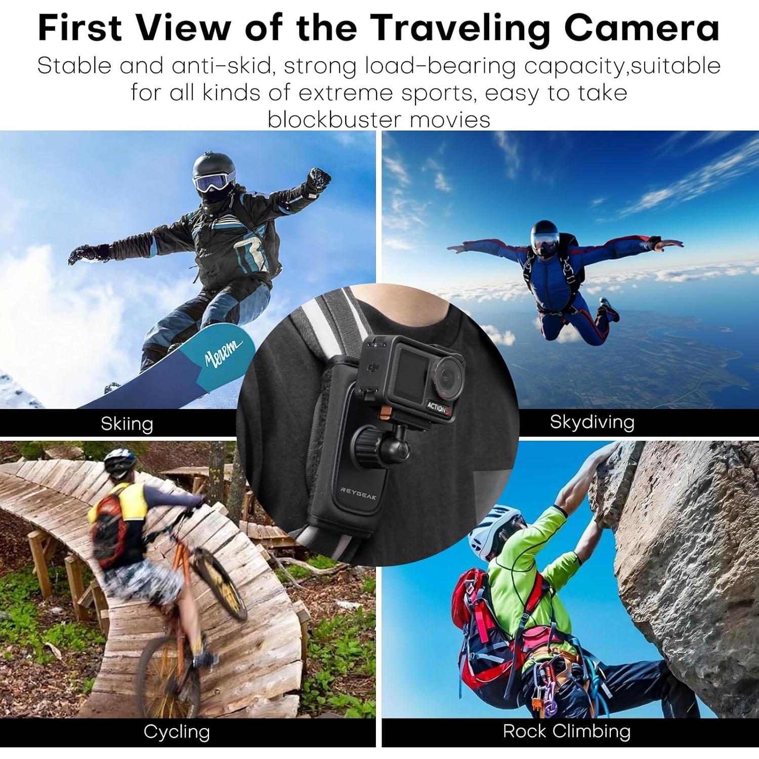 Montaje de Correa de Mochila REYGEAK para DJI Osmo Action 5/4/3