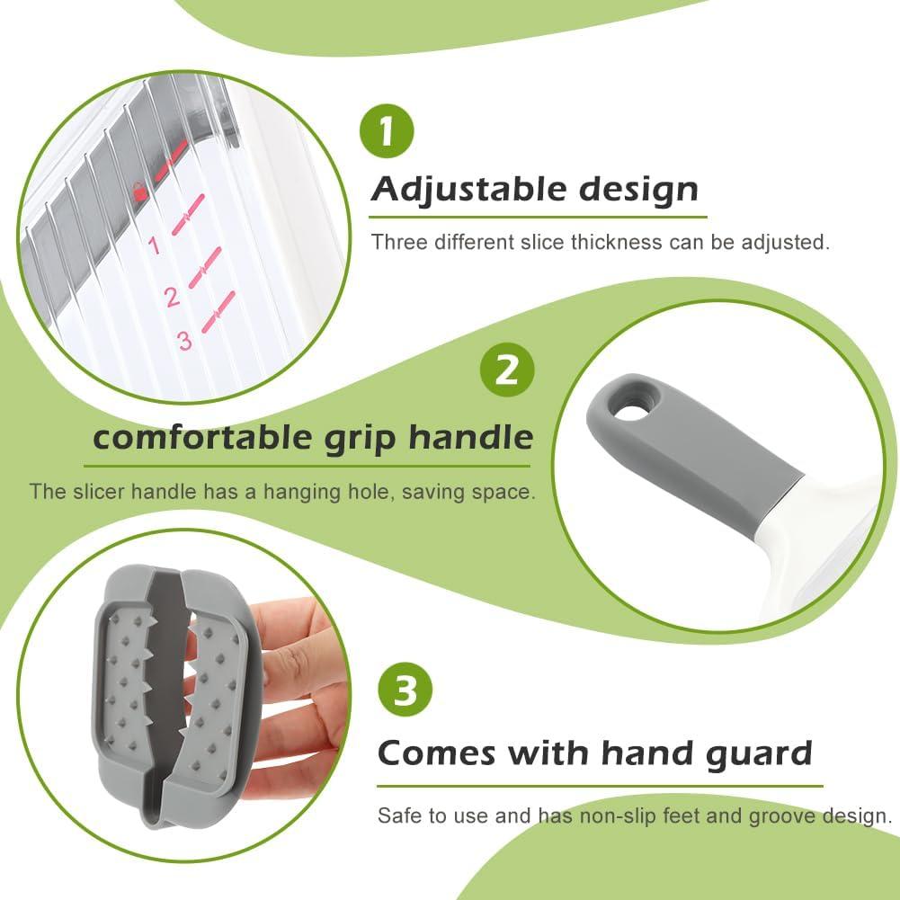 Cortador de Mandolina JIANWEI Gris con Cuchilla Inoxidable Ajustable