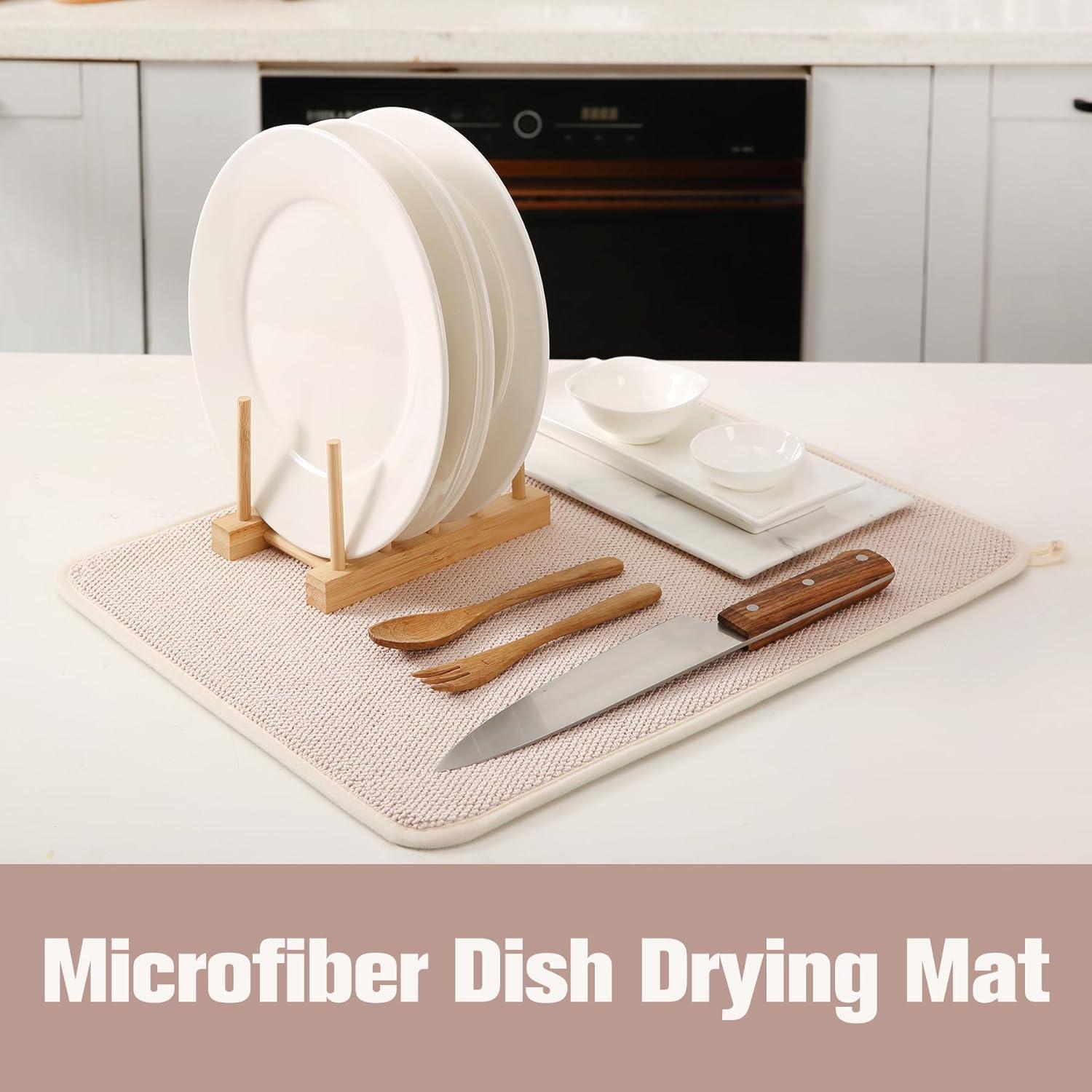 Paquete de 2 Tapetes de Microfibra VESHE 50.8x38.1 cm Beige