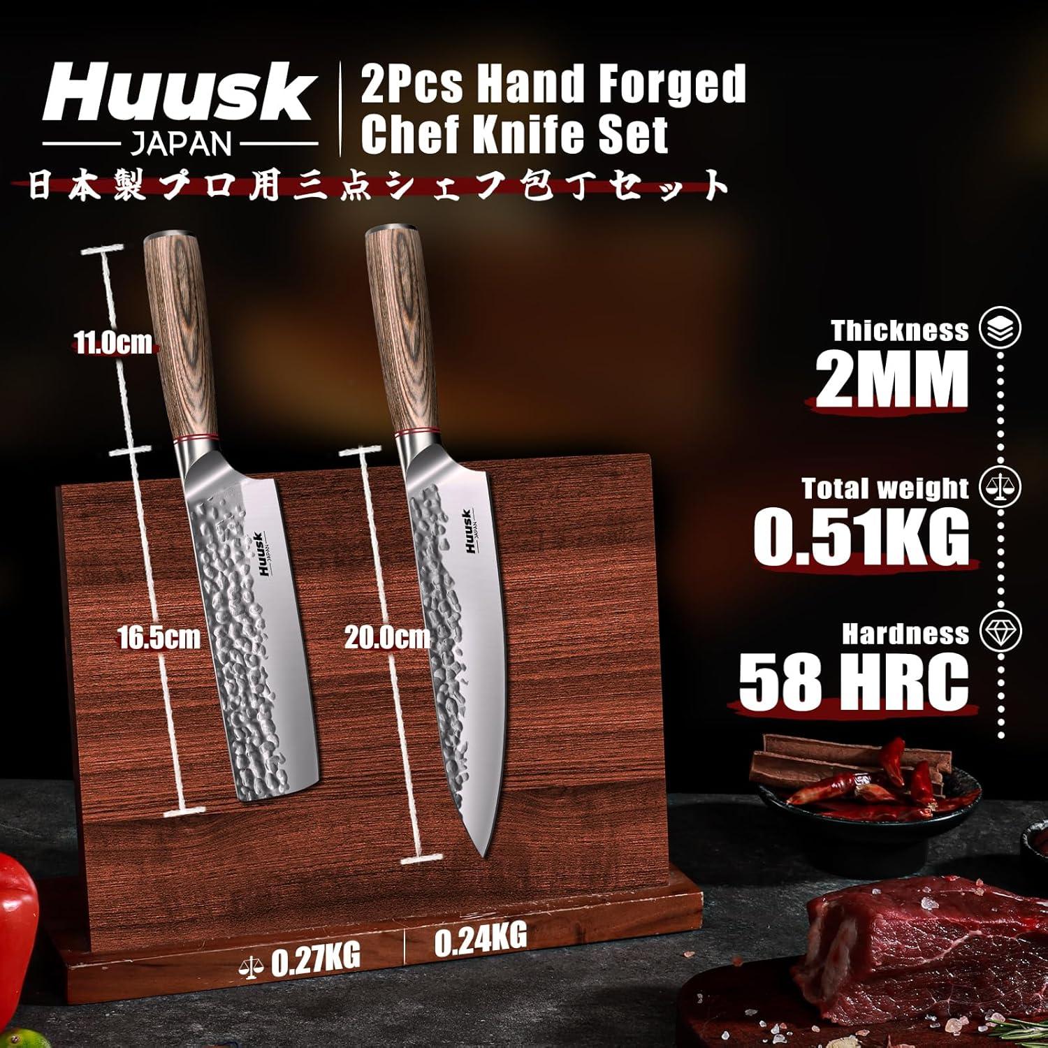 Juego de cuchillos de cocina Huusk 2 piezas acero japonés