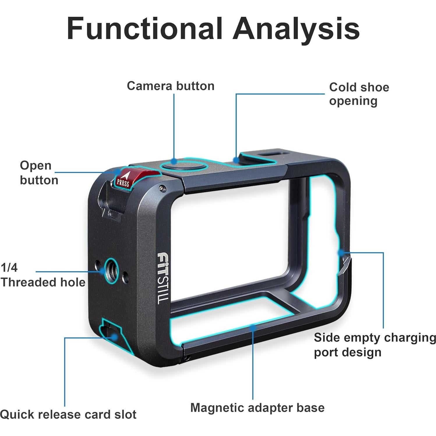 Jaula de Aluminio FitStill para DJI Osmo Action 5 Pro/4/3