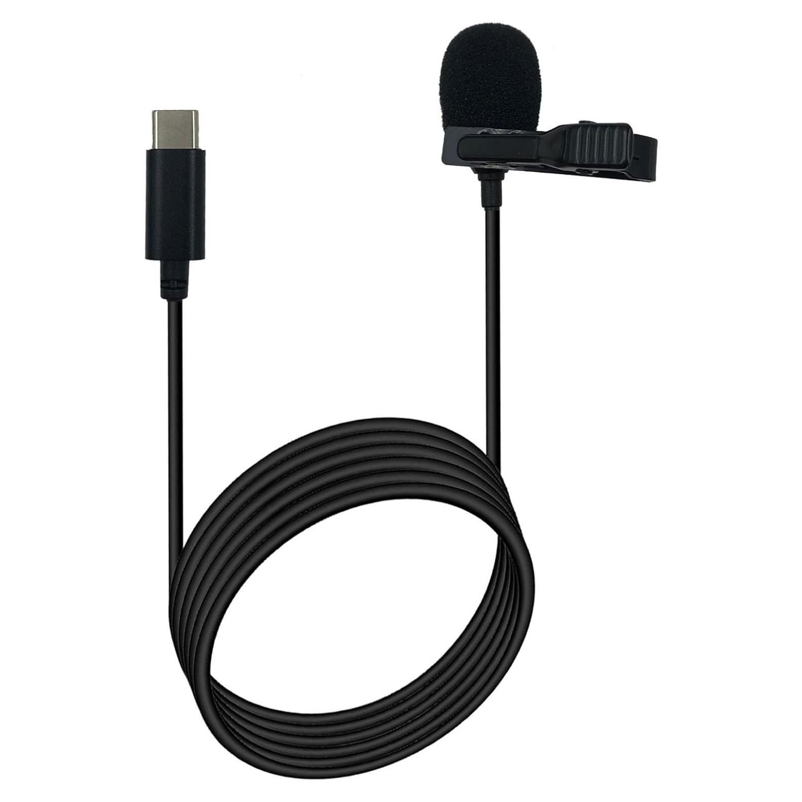 Micrófono Lavalier Omnidireccional SPTSSWET Tipo C 1.5m