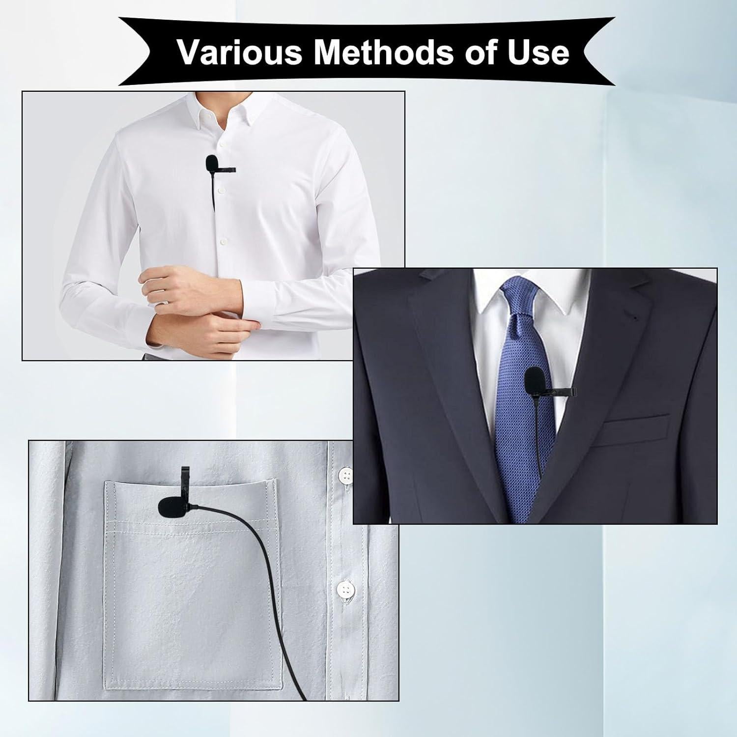 Micrófono Lavalier Omnidireccional SPTSSWET Tipo C 1.5m