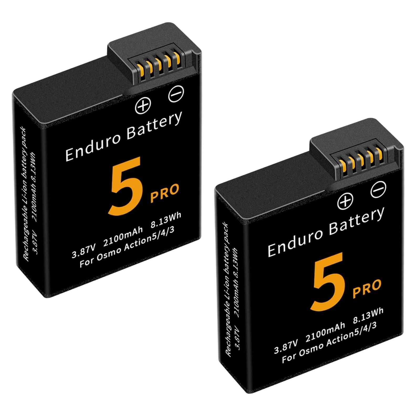 Paquete de 2 Baterías 1850mAh para DJI Osmo Action 3/4/5 Pro