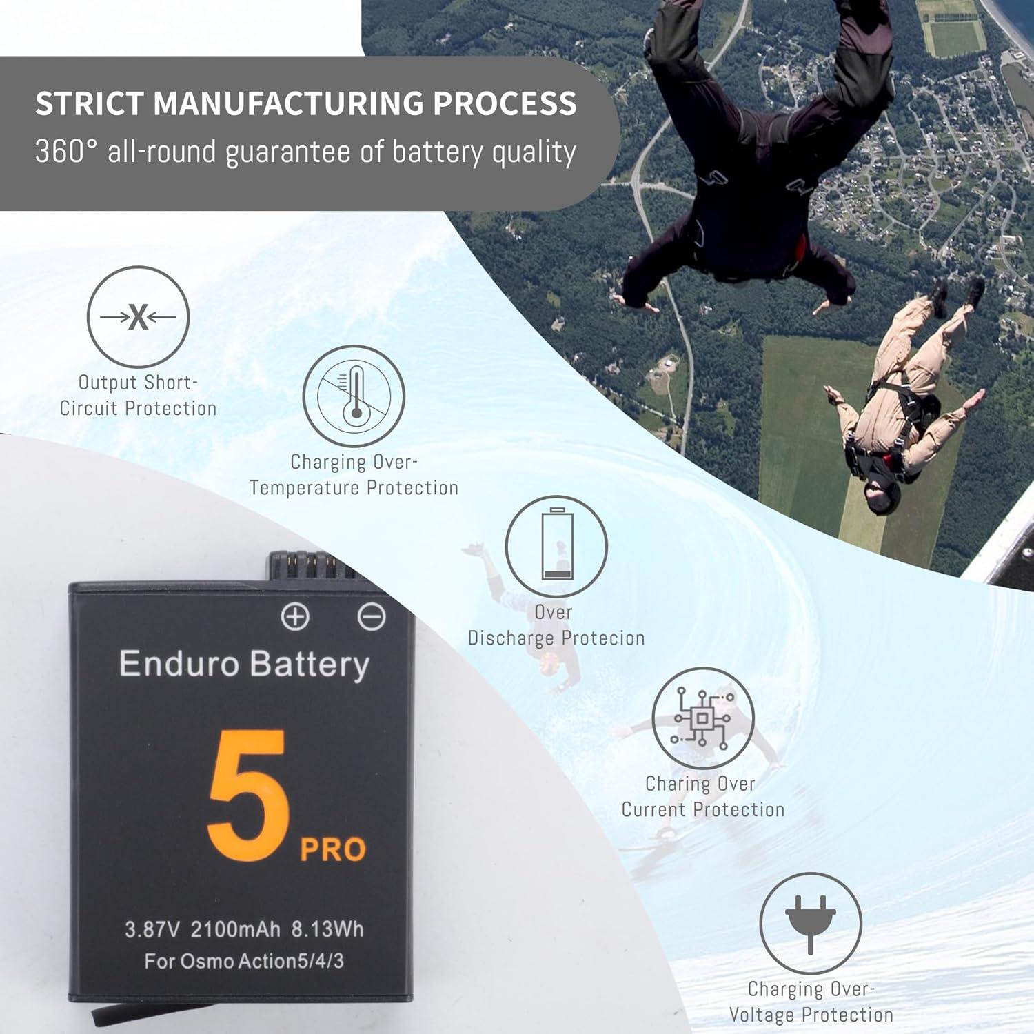 Paquete de 2 Baterías 1850mAh para DJI Osmo Action 3/4/5 Pro