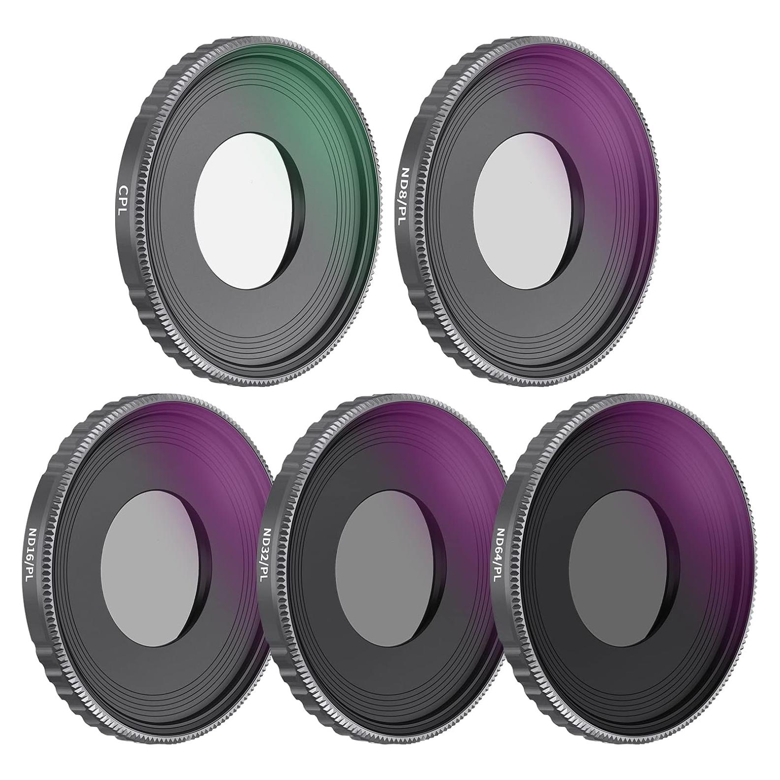 Juego de Filtros NEEWER ND/CPL para DJI Osmo Action 3 - 5 Piezas