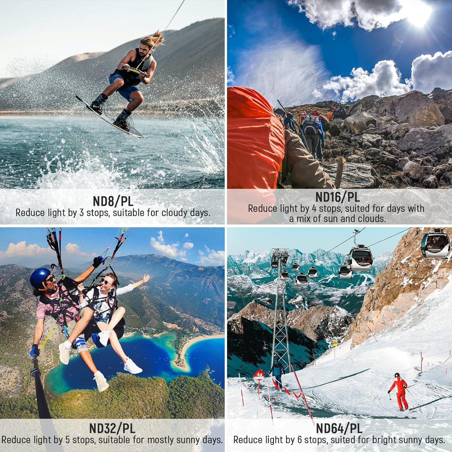 Juego de Filtros NEEWER ND/CPL para DJI Osmo Action 3 - 5 Piezas