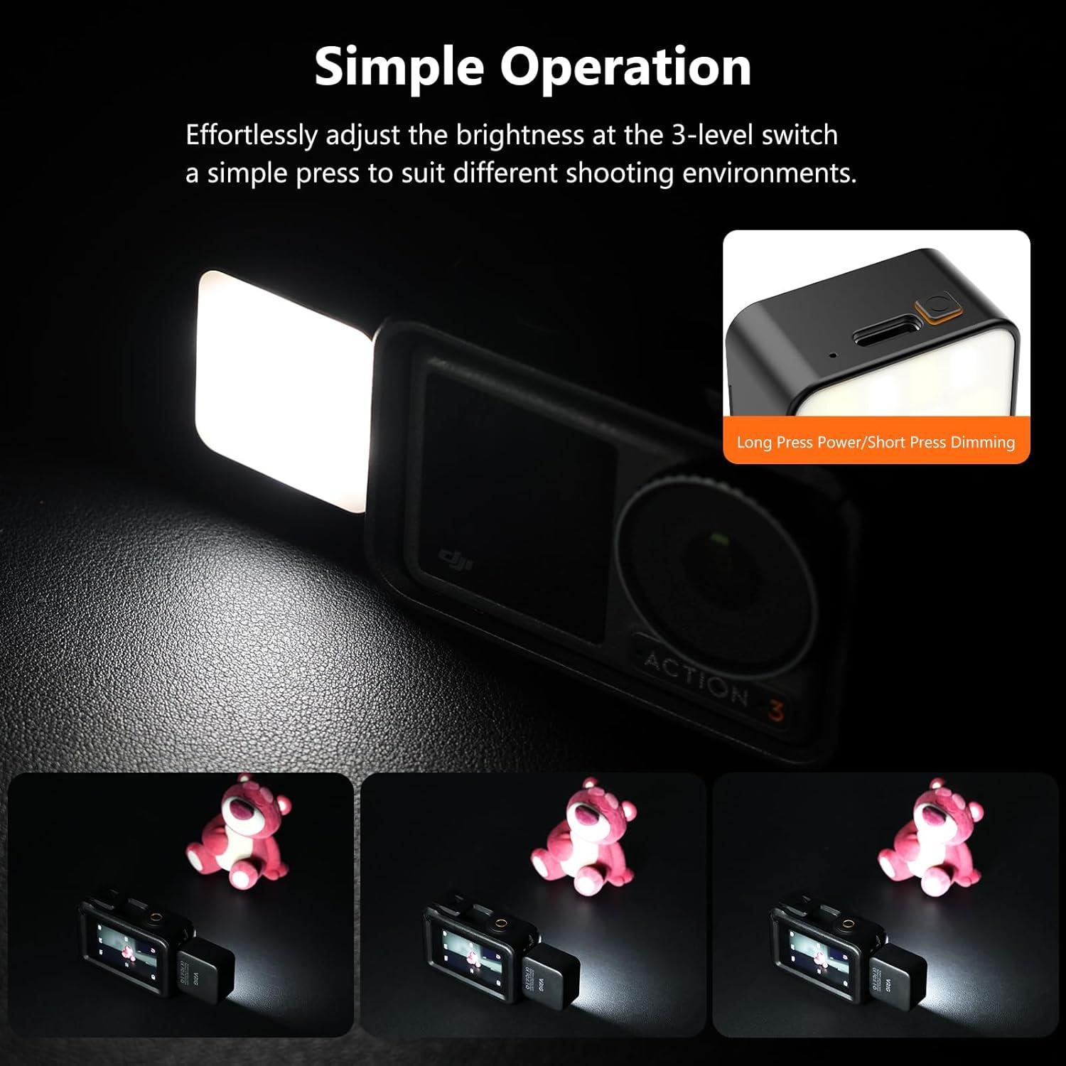 Mini Luz LED de Video VRIG para Vlogging con Batería Recargable