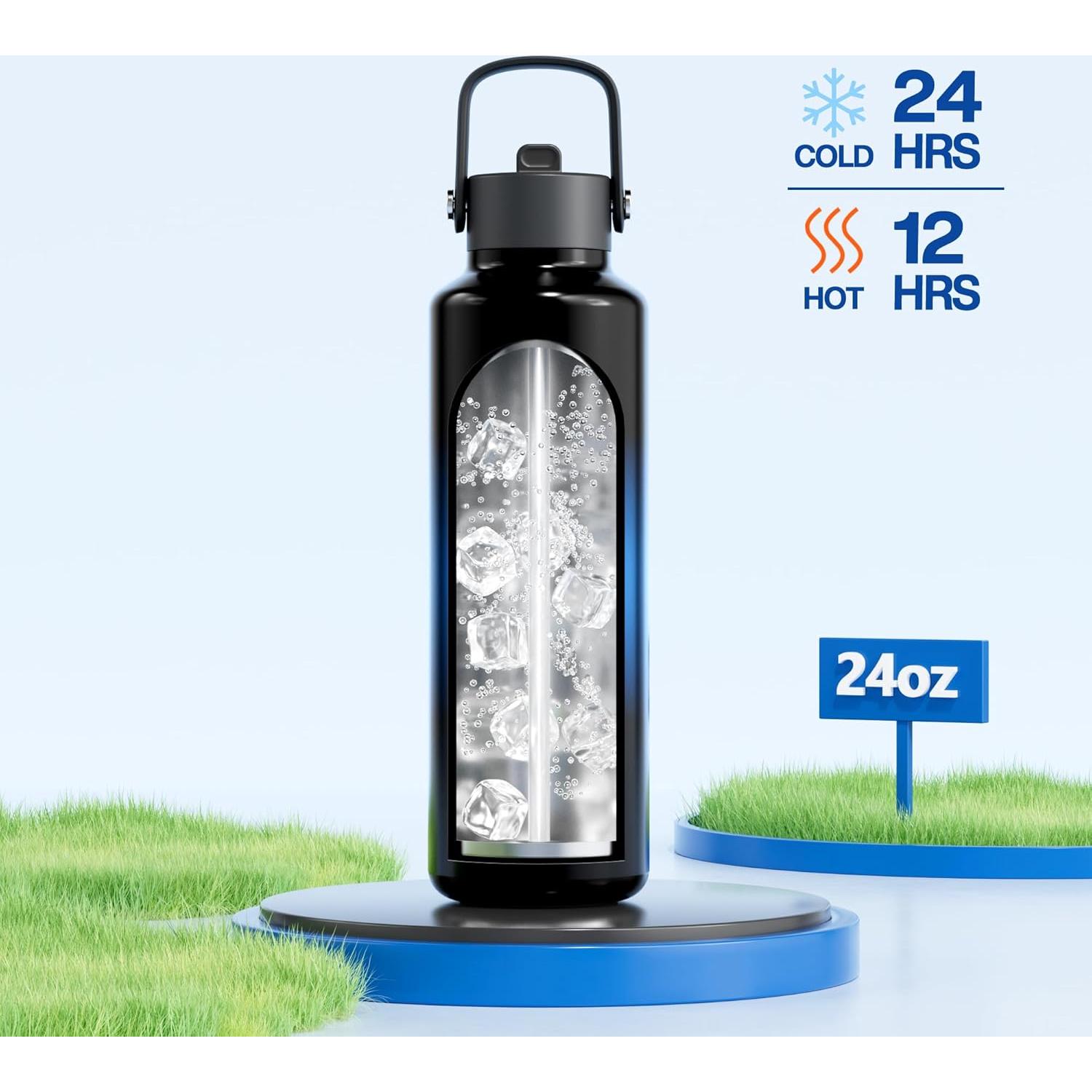 Botella de Agua Aislada POWCAN 24 oz Acero Inoxidable Noche Crepuscular